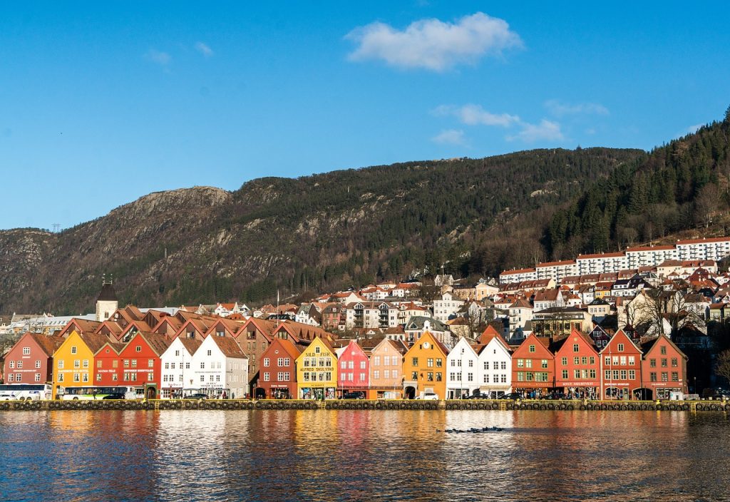 Região de Bryggen, em Bergen, Noruega